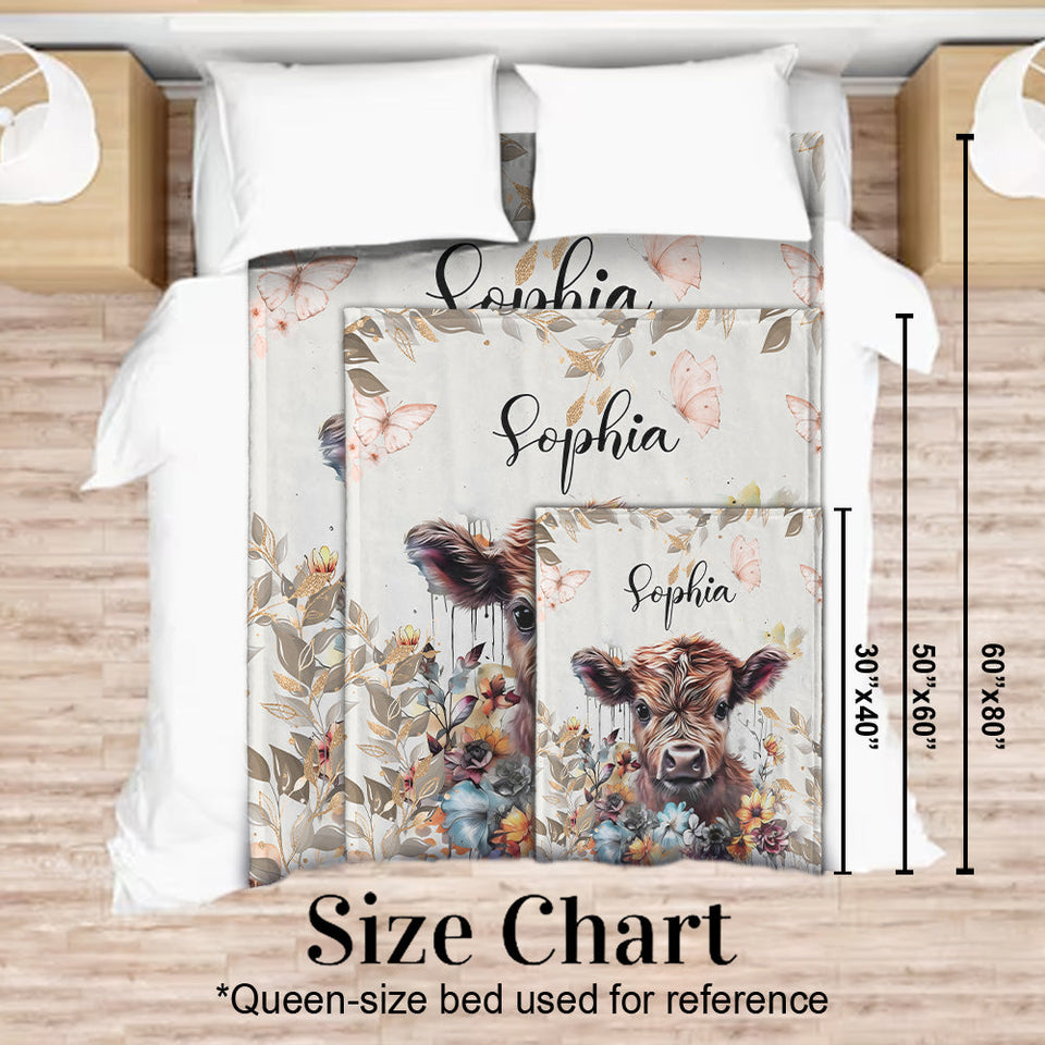 Cute Cow - Personalized Blanket