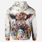 Cute Cow - Personalized Highland Cow Hoodie and Leggings