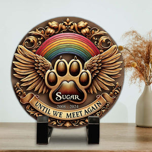 Until We Meet Again - Personalized Dog Round Shaped Stone