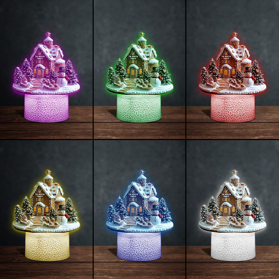 Merry Christmas - Personalized Family Shaped Plaque Light Base