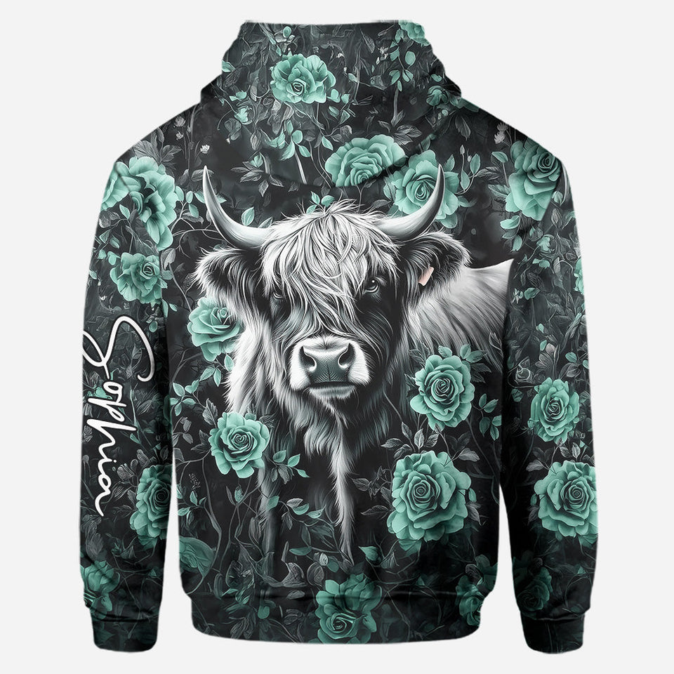 Purple Cow - Personalized Highland Cow Hoodie and Leggings