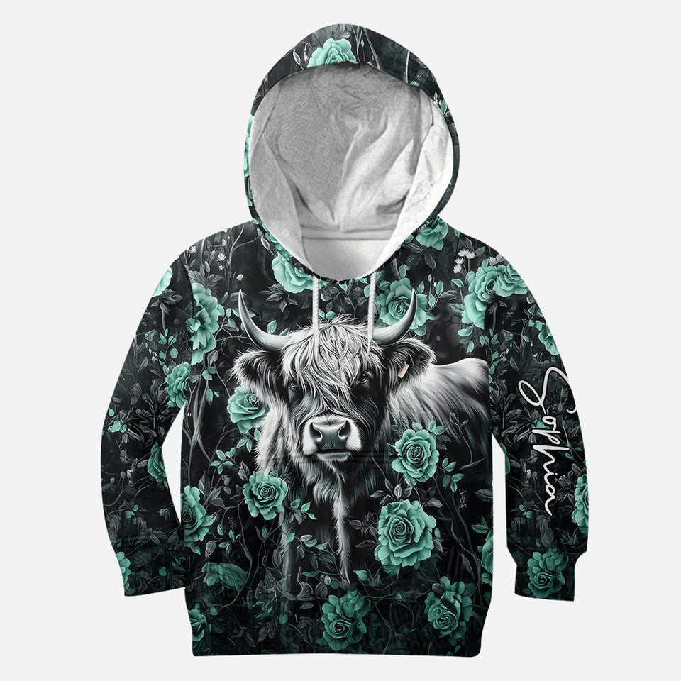 Purple Cow - Personalized Highland Cow Hoodie and Leggings