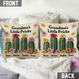 Grandma's Little Pricks - Personalized Grandma Throw Pillow
