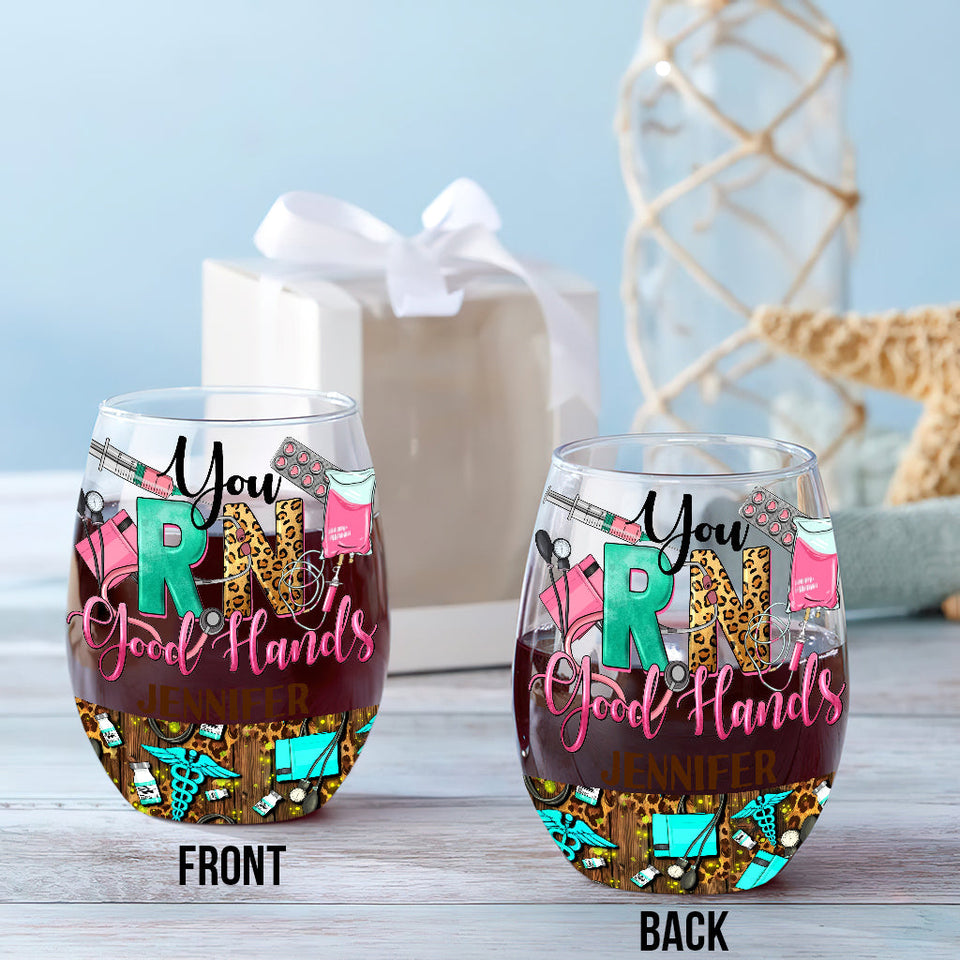 Nurse Life - Nurse gift for mom, her, wife, girlfrend - Personalized All Over Wine Glass