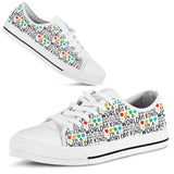 In A World Where You Can Be Anything Be Kind Teacher Low Top Shoes 0622