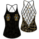 Namastay Away Hamsa Hands - Personalized Yoga Cross Tank Top