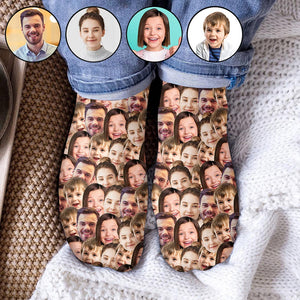 Customizable Printed Face - Personalized Family Socks