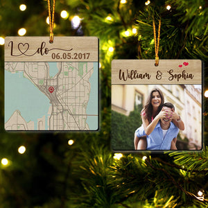 Hello Will You I Do - Personalized Husband And Wife Ornament
