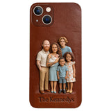 Custom Any Photo - Personalized Family Leather Phone Case