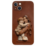 Custom Any Photo Gift For Mom, Grandma - Personalized Mother Leather Phone Case