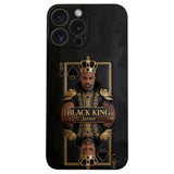 Black King - Personalized African American 3D Embossed Leather Phone Case