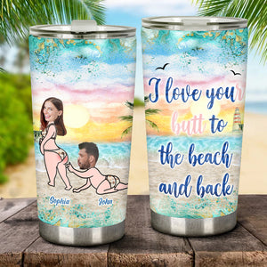 I Love You To The Beach - Personalized Couple Tumbler