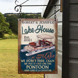 Lake House - Personalized Pontoon Rectangle Metal Sign