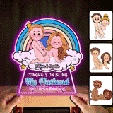 Congrats On Being My Husband - gift for husband, wife - Personalized Shaped Plaque Light Base