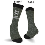 Lucky Fishing Socks - Gift for dad, uncle, aunt, grandma, grandpa, mom, son, daughter, brother, sister, granddaughter, grandson, husband, wife, boyfriend, girlfriend, friend, co-worker - Personalized Socks