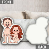 Love You To The Moon And Back - Personalized Couple Shaped pillow