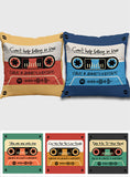 Any Name's Mixtape With Scannable QR Code & Many Background Colors - Personalized Couple Throw Pillow