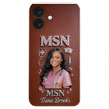 Any Title - Gifts For Nurse, Doctor - Personalized Nurse 3D Embossed Leather Phone Case