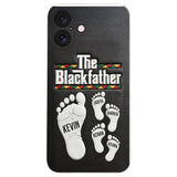 The Blackfather - Personalized Father 3D Embossed Leather Phone Case