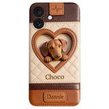 Custom From Any Photo - Personalized Dog Leather Phone Case