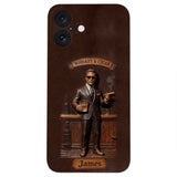 Whiskey And Cigar - Personalized Whisky 3D Embossed Leather Phone Case