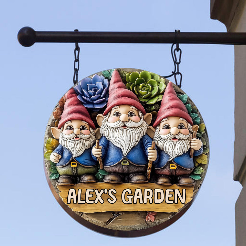 Welcome To My Garden - Personalized Gardening Round Metal Sign