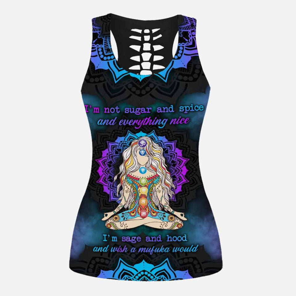 I'm Not Sugar And Spice - Yoga Hollow Tank Top and Leggings