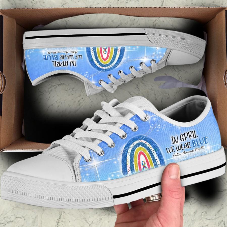 En avril, nous portons du bleu - Chaussures basses de sensibilisation à l'autisme 0921