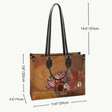 All American Dog Mom - Personalized Independence Day Leather Handbag