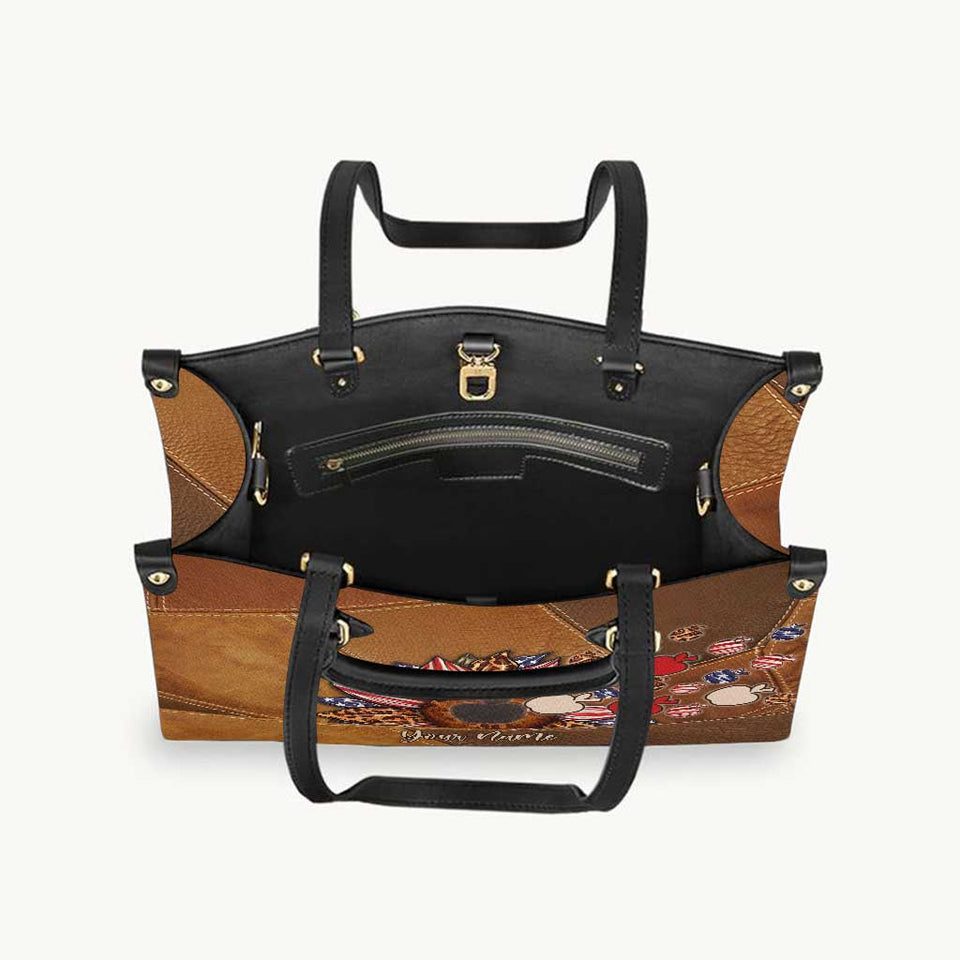 All American Teacher - Personalized Independence Day Leather Handbag