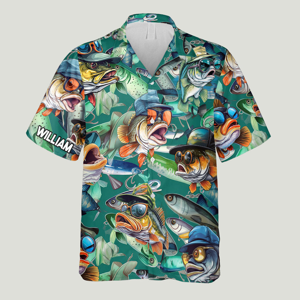 Love Fishing - Personalized Fishing Hawaiian Shirt & Men Shorts