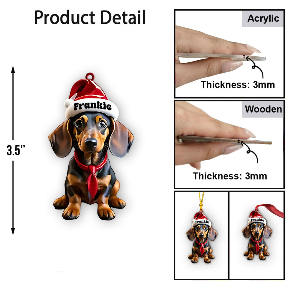 Cute Dachshund - Personalized Dachshund Ornament