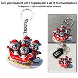 Penguin Family Sleighin - Personalized Family Transparent Ornament