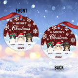 Meowy Christmas - Personalized Christmas Cat Ornament (Printed On Both Sides)