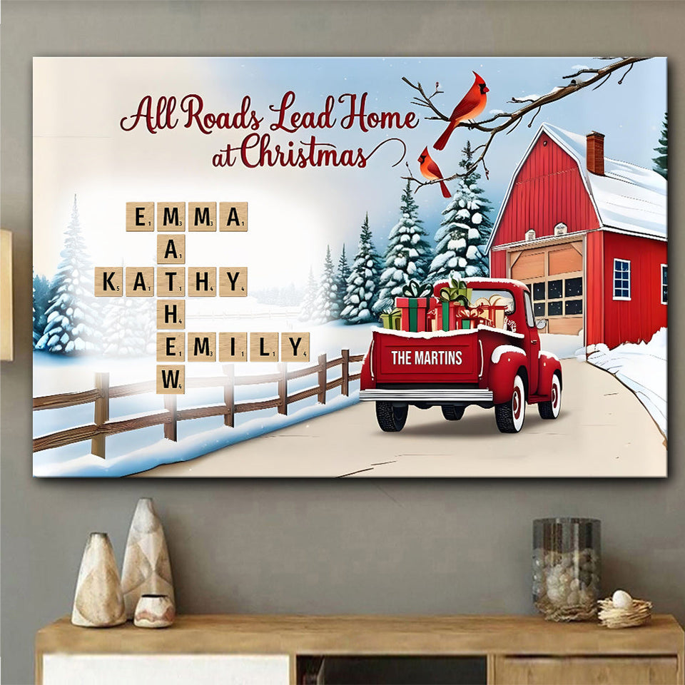 It's The Most Wonderful Time Crossword - Personalized Family Canvas And Poster