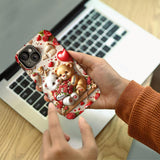 Cute Bear Couple - Personalized Couple Full Print Phone Case