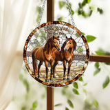 Horse Couple - Personalized Horse Window Hanging Suncatcher Ornament