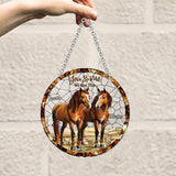 Horse Couple - Personalized Horse Window Hanging Suncatcher Ornament