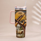 Love Hunting - Personalized Hunting Tumbler With Handle