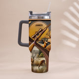 Love Hunting - Personalized Hunting Tumbler With Handle