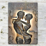 It's You & Me - Personalized African American Rectangle Metal Sign