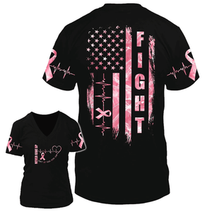 Never Give Up - Breast Cancer Awareness All Over T-shirt and Hoodie 0822