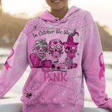 In October We Wear Pink - Breast Cancer Awareness All Over T-shirt and Hoodie 0822