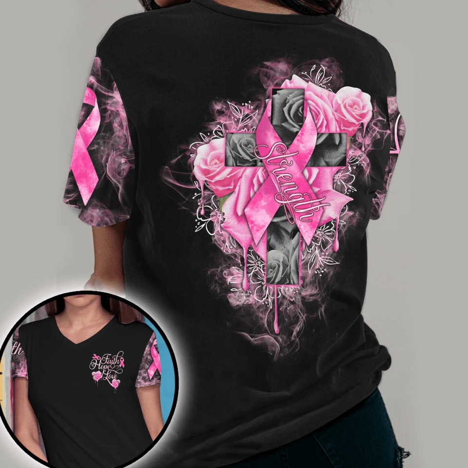 Faith Hope Love - Breast Cancer Awareness All Over T-shirt and Hoodie 0822