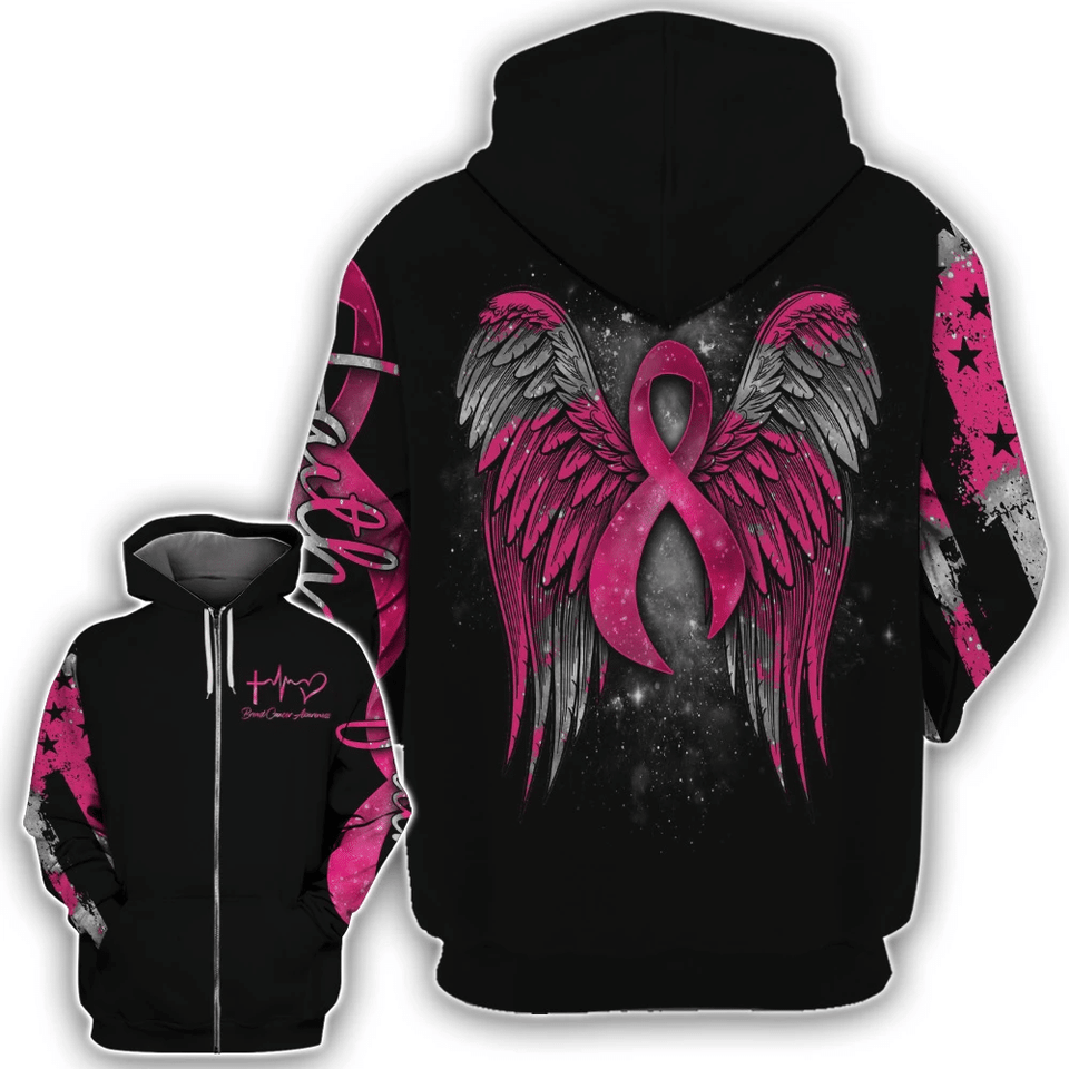 Faith - Breast Cancer Awareness All Over T-shirt and Hoodie 0822