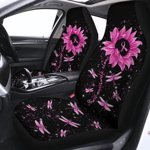 You Will Never Walk Alone Breast Cancer Automotive-  Breast Cancer Awareness Seat Covers 0822