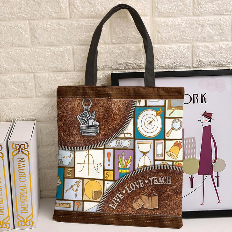 Teacher Live Love Teach - Teacher Tote Bag 0921