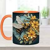 Bee And Honeycomb - Personalized Bee Accent Mug