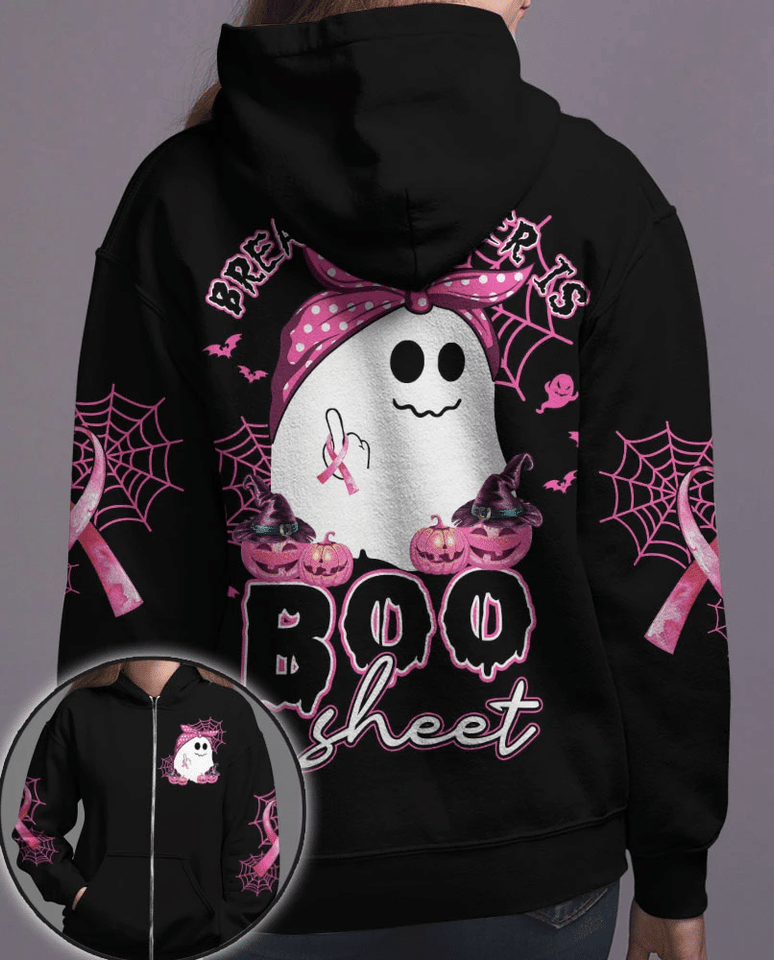 Breast Cancer Is Boo Sheet - Breast Cancer Awareness All Over T-shirt and Hoodie 0822