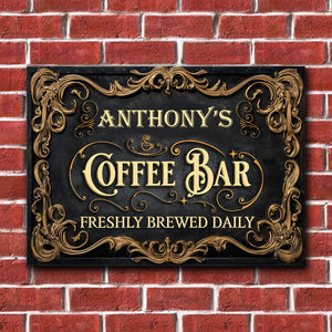 My Coffee Bar - Personalized Coffee Rectangle Metal Sign